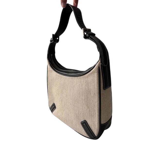 Vintage Burberry Nova Check Canvas Shoulder Bag w/Leather Trim - Picture 8 of 9